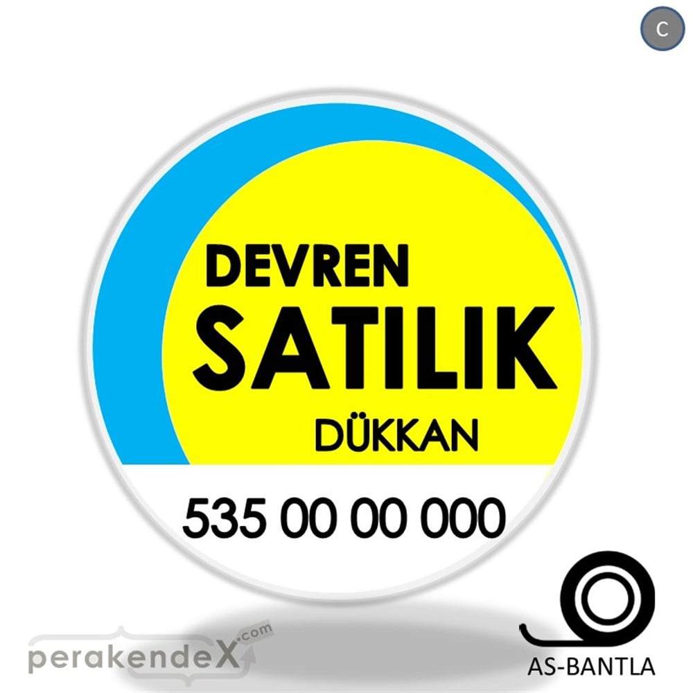 Devren Satılık Yazısı 006 SERT PLASTİK POSTER,  AFİŞ -oval,tek yön baskısert plastik poster,  afiş