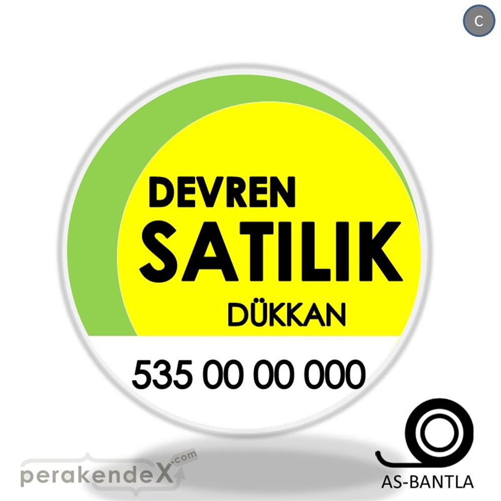 Devren Satılık Yazısı 006 SERT PLASTİK POSTER,  AFİŞ -oval,tek yön baskısert plastik poster,  afiş