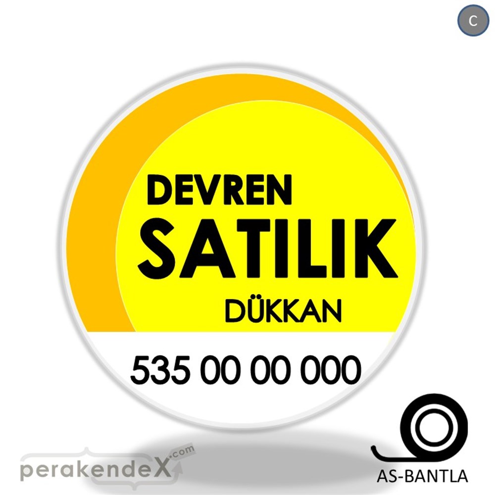 Devren Satılık Yazısı 006 SERT PLASTİK POSTER,  AFİŞ -oval,tek yön baskısert plastik poster,  afiş