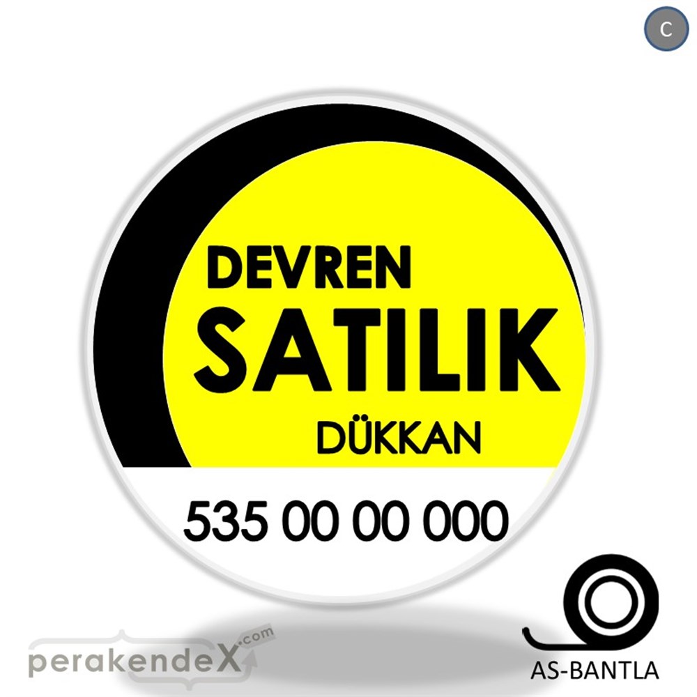 Devren Satılık Yazısı 006 SERT PLASTİK POSTER,  AFİŞ -oval,tek yön baskısert plastik poster,  afiş