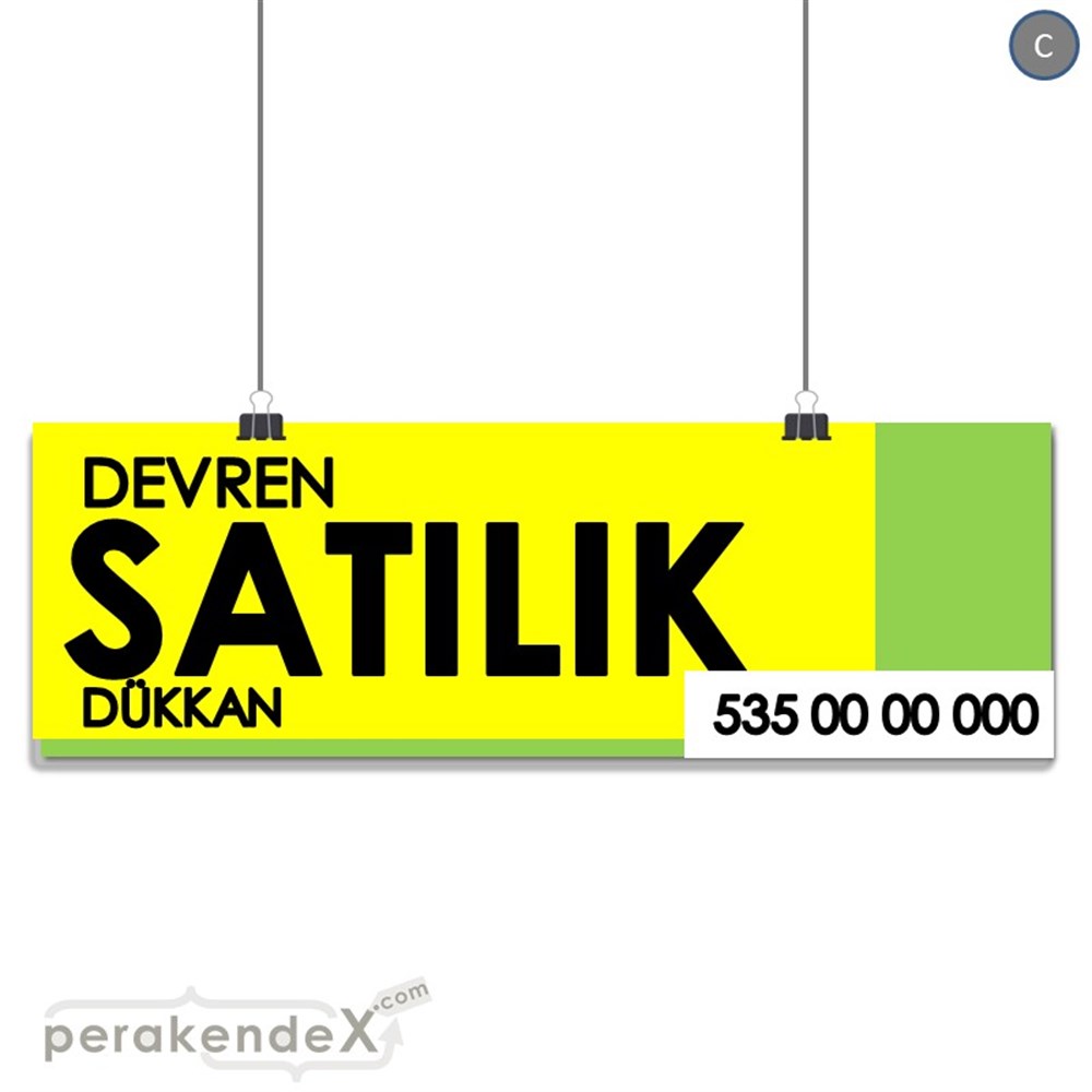Devren Satılık Yazısı 006 SERT PLASTİK POSTER,  AFİŞ (BANNER) -dikdörtgen,tek yön baskısert plastik poster,  afiş