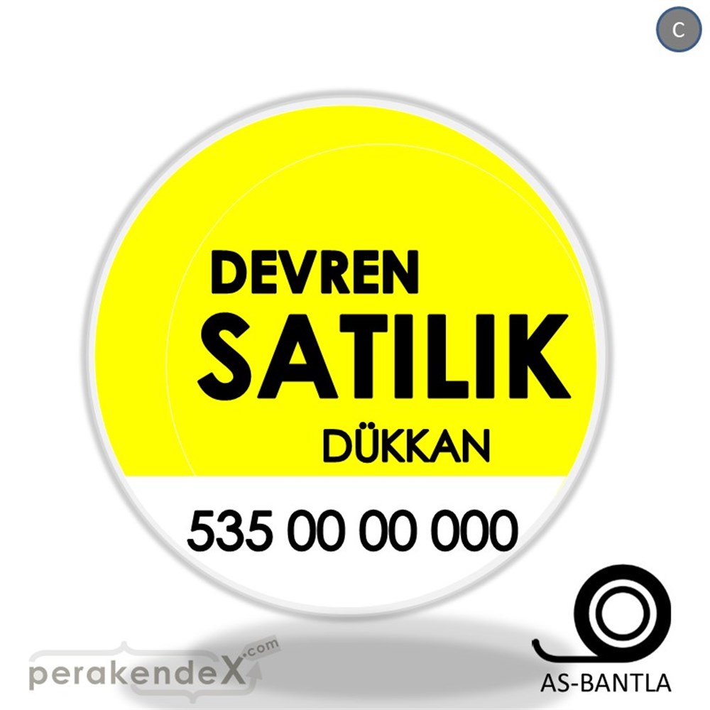 Devren Satılık Yazısı 006 SERT PLASTİK POSTER,  AFİŞ -oval,tek yön baskısert plastik poster,  afiş