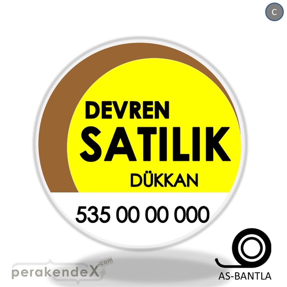 Devren Satılık Yazısı 006 SERT PLASTİK POSTER,  AFİŞ -oval,tek yön baskısert plastik poster,  afiş