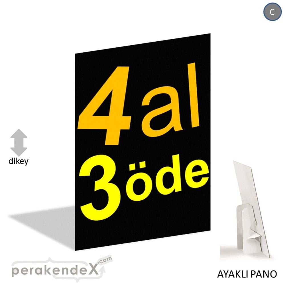 4 al 3 öde AYAKLI REKLAM PANOSU -dikdörtgen,tek yön baskı