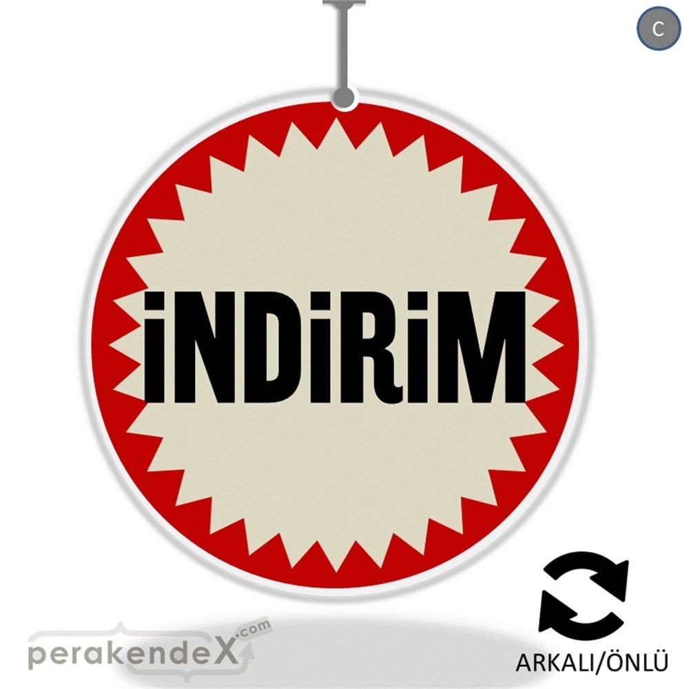 indirim DÖNKARTI -oval,çift yön baskı