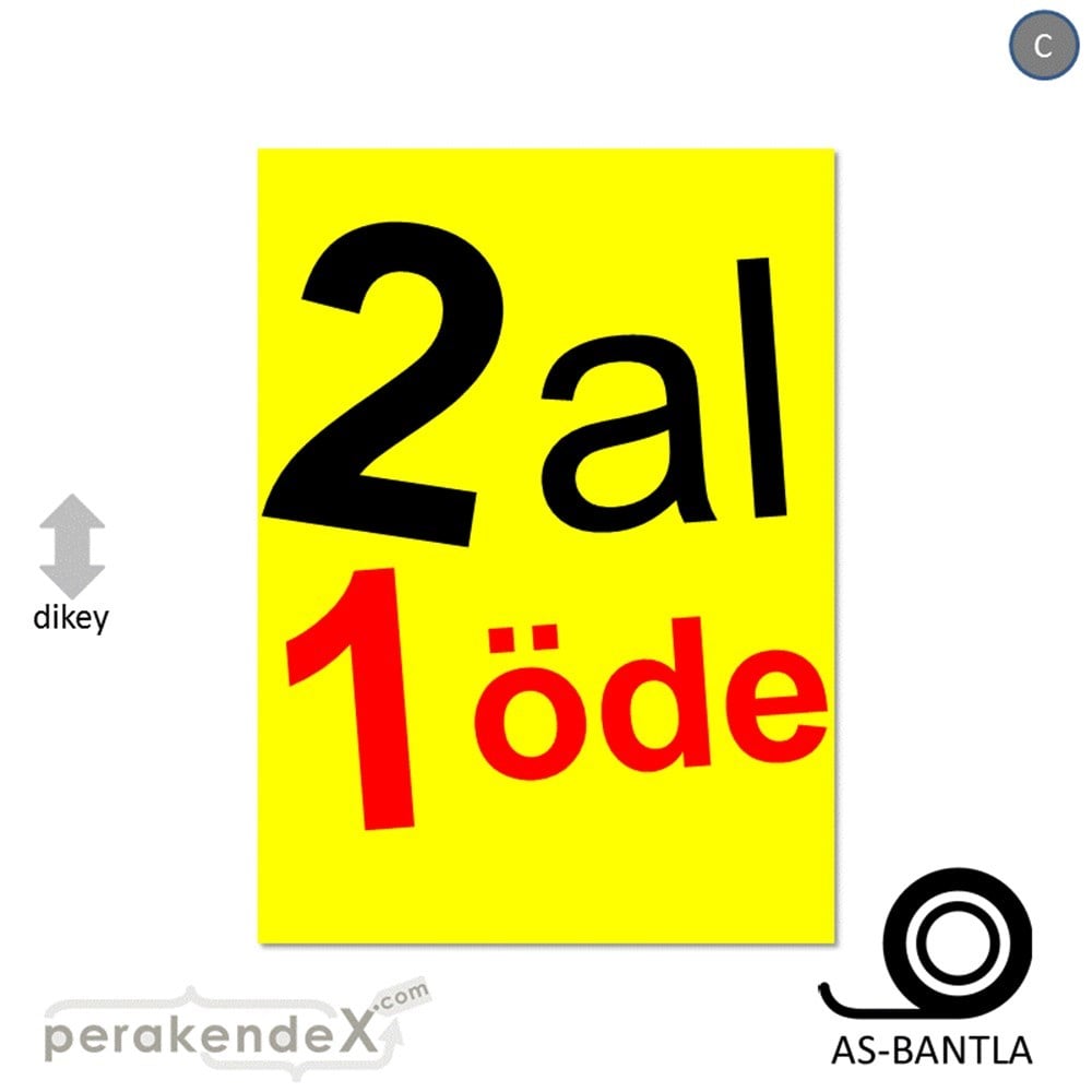 2 al 1 öde POSTERİ -dikdörtgen,tek yön baskı