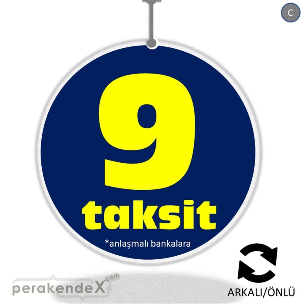 anlaşmalı bankalara 9 taksit DÖNKARTI -oval,çift yön baskı