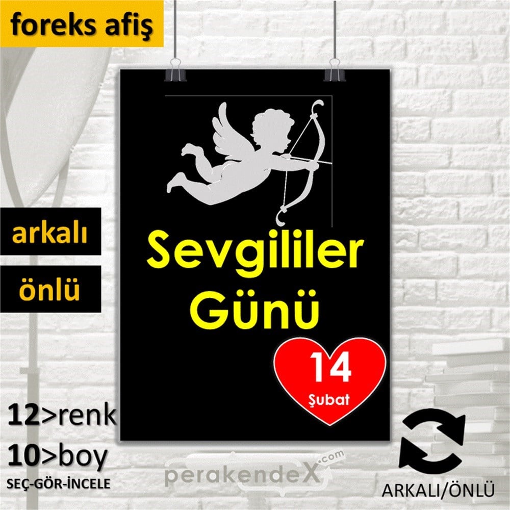 14 şubat sevgililer günü eros SERT PLASTİK POSTER,  AFİŞ -dikdörtgen,çift yön baskı