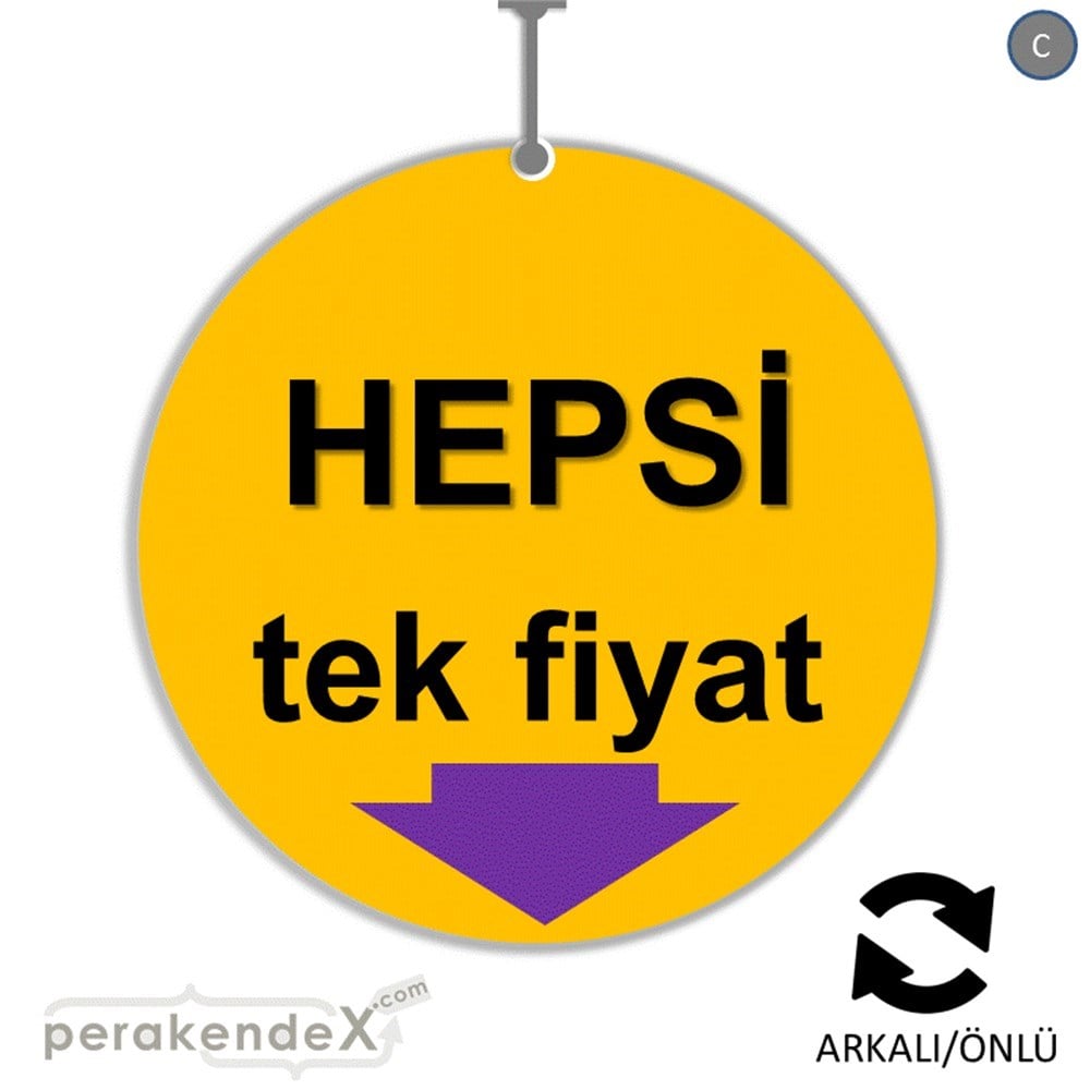 hepsi tek fiyat DÖNKARTI -oval,çift yön baskı
