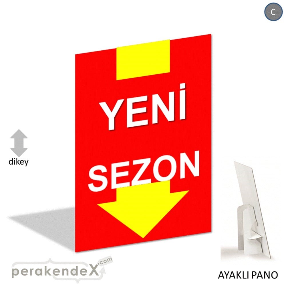 yeni sezon * AYAKLI REKLAM PANOSU -dikdörtgen,tek yön baskı