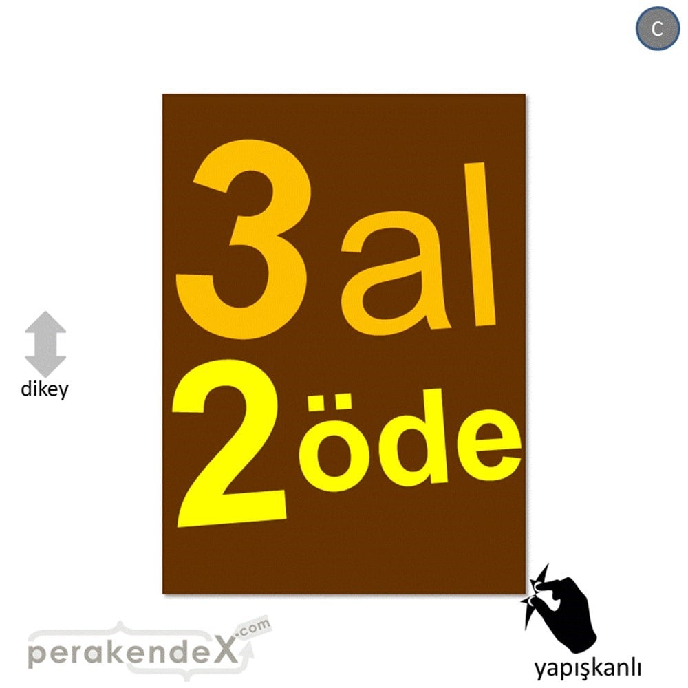 3 al 2 öde CAMA YAPIŞAN FOLYO -dikdörtgen,tek yön baskı