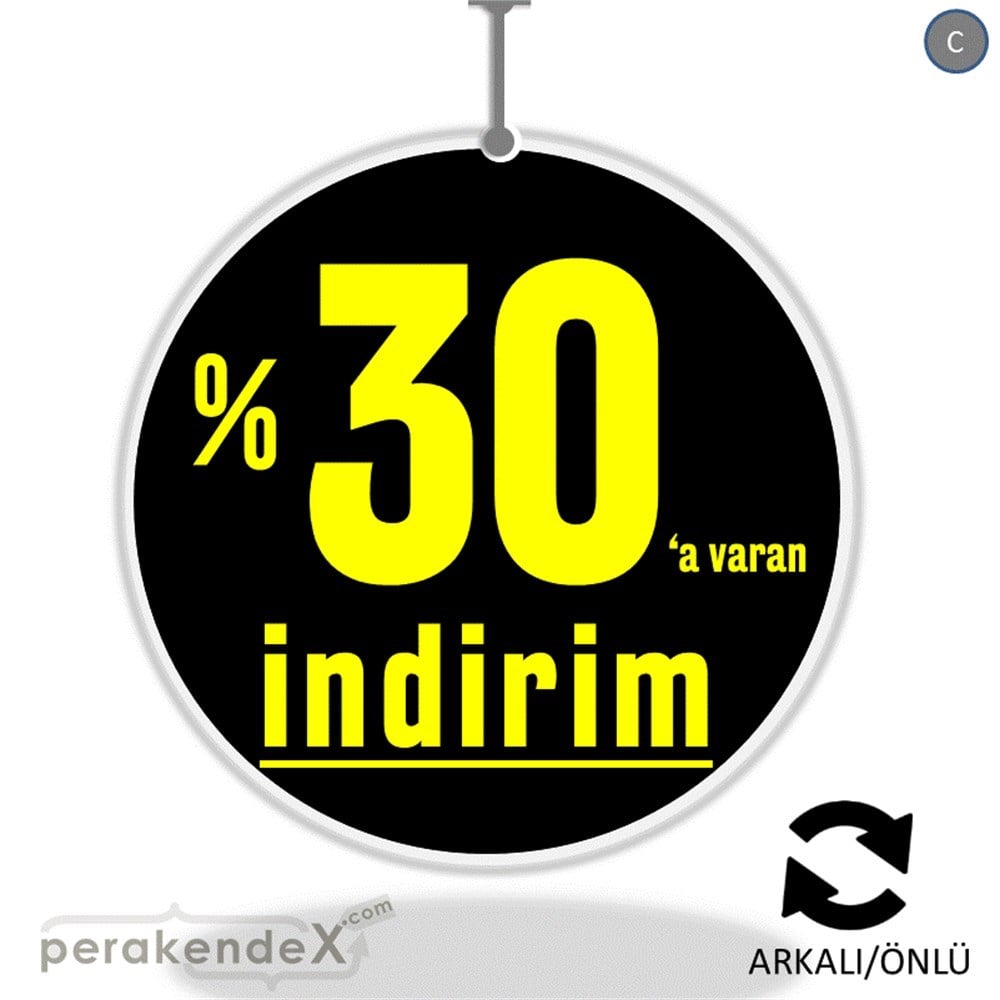yüzde 30 a varan indirim DÖNKARTI -oval,çift yön baskı