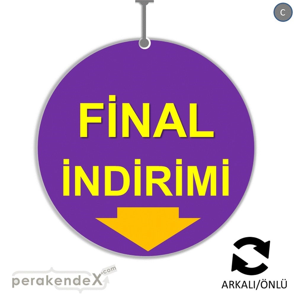 final indirimi DÖNKARTI -oval,çift yön baskı