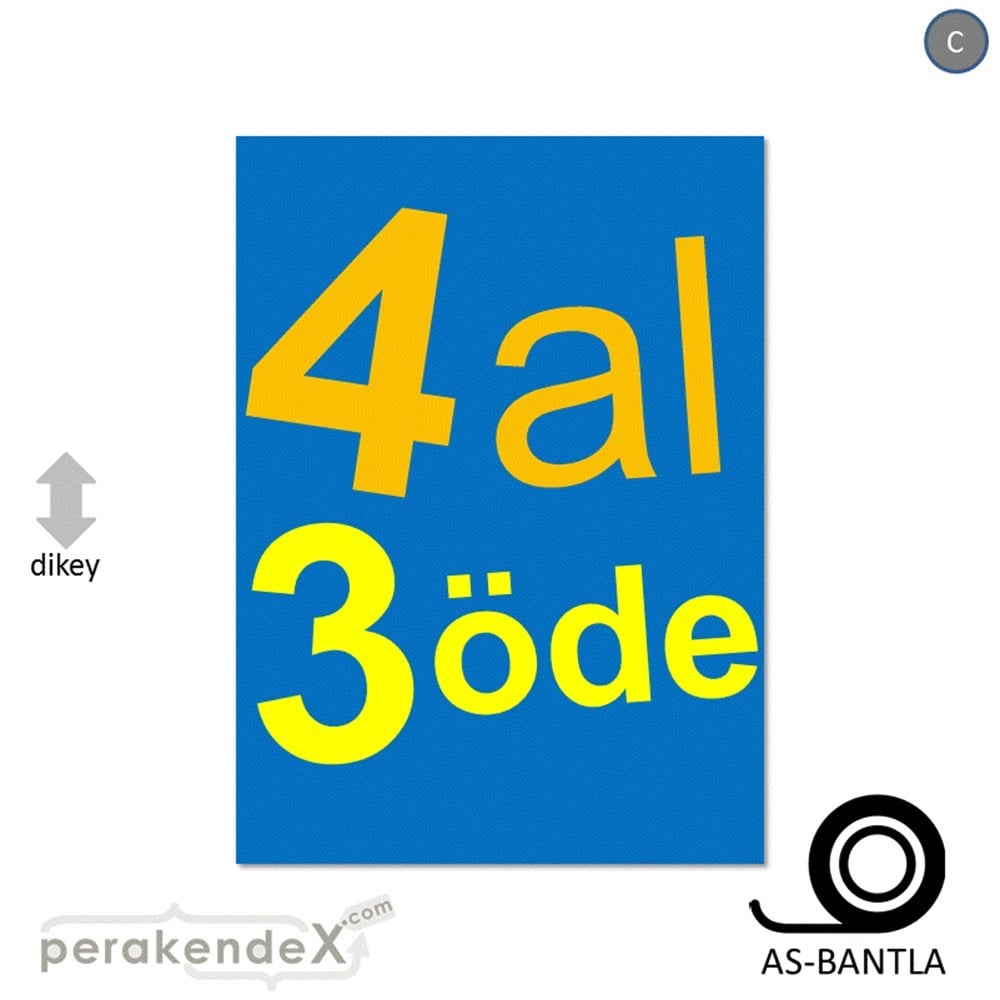 4 al 3 öde POSTERİ -dikdörtgen,tek yön baskı