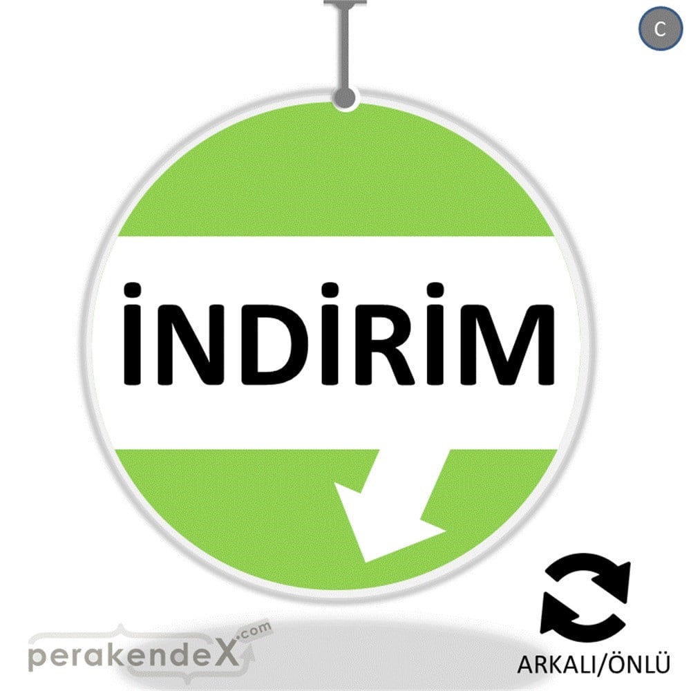 2 oklu indirim DÖNKARTI -oval,çift yön baskı