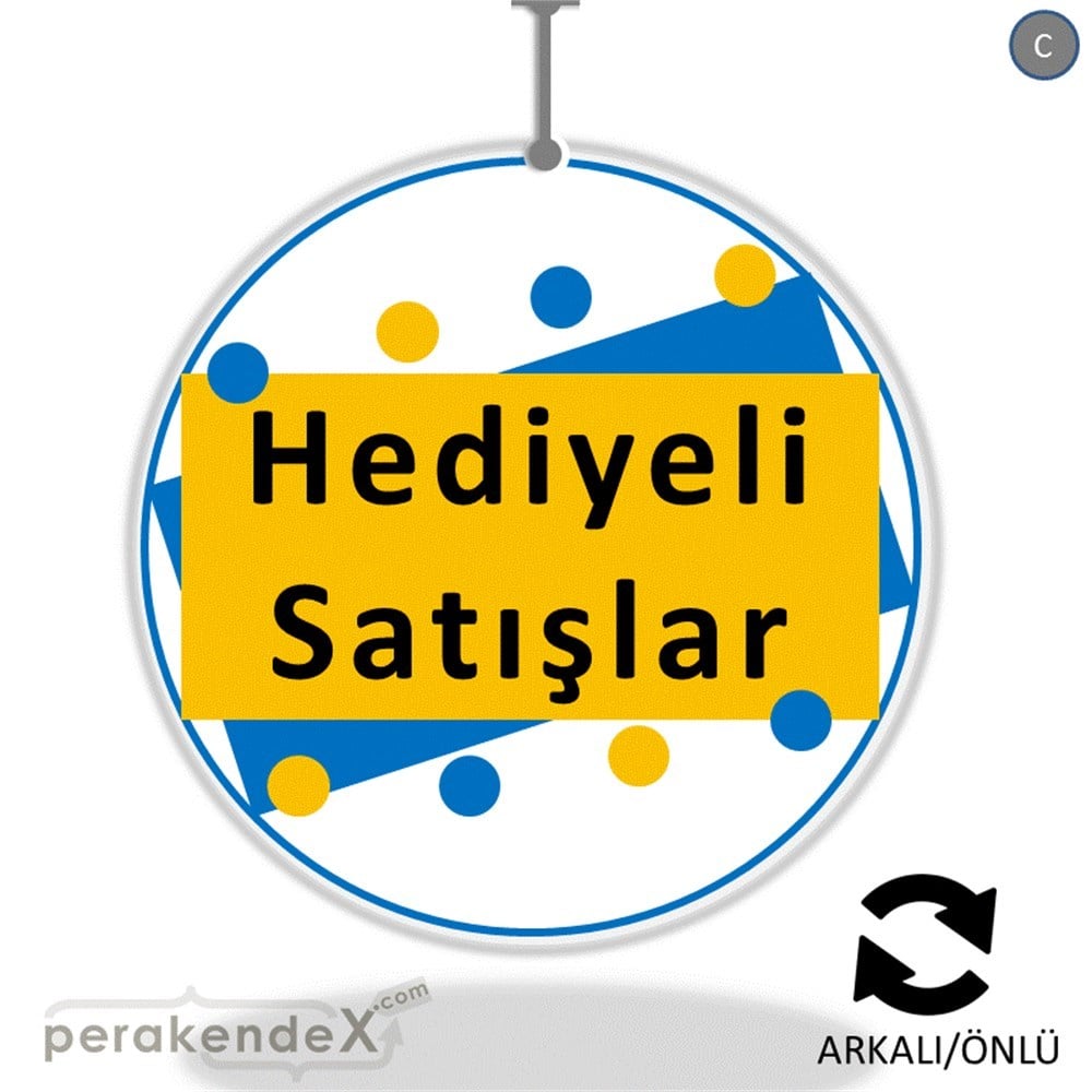 hediyeli satışlar DÖNKARTI -oval,çift yön baskı