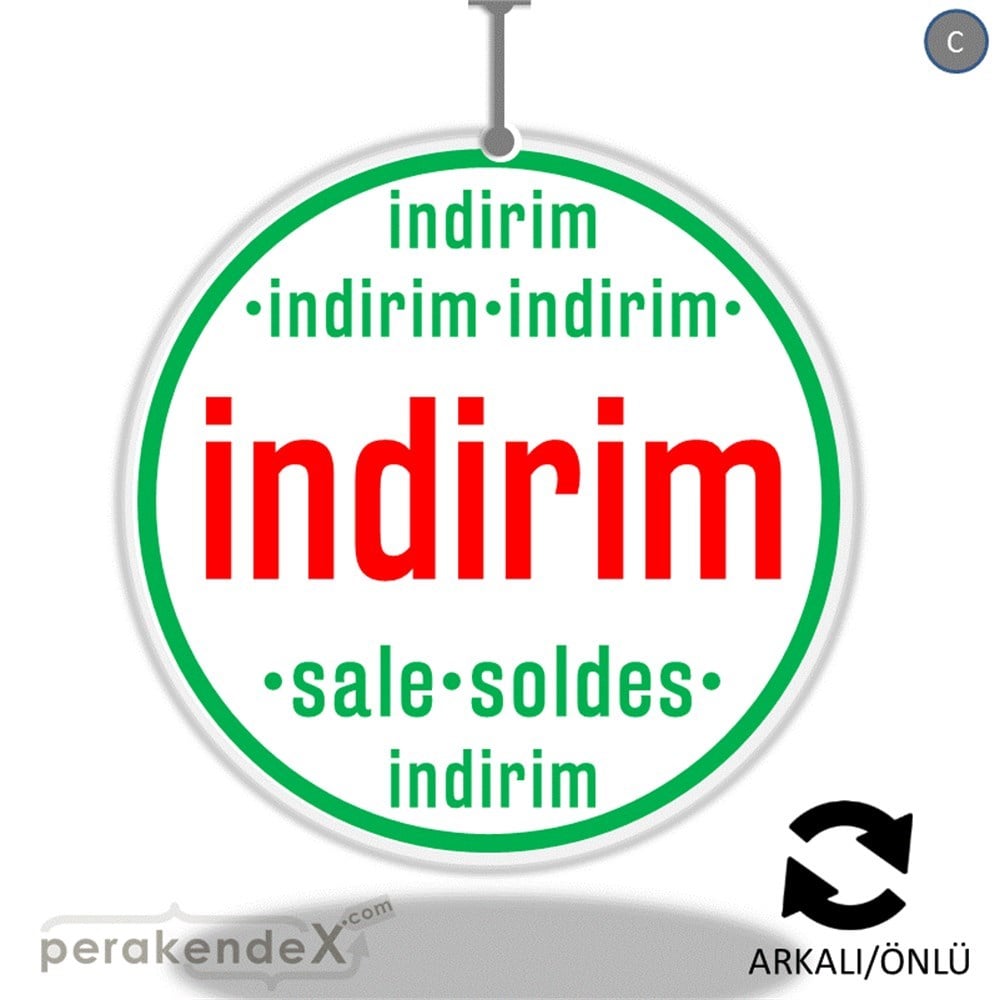 indirim sale soldes DÖNKARTI -oval,çift yön baskı