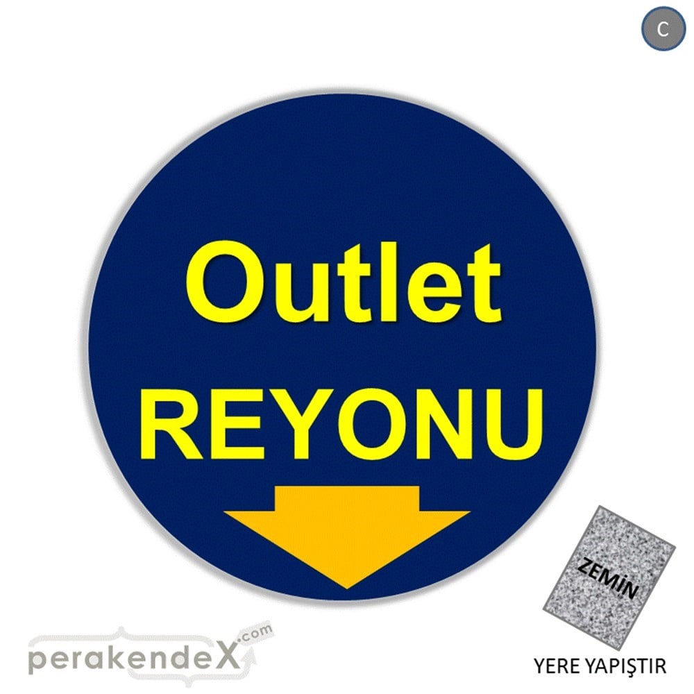 outlet reyonu YER ZEMİNE YAPIŞIR -oval,tek yön baskı