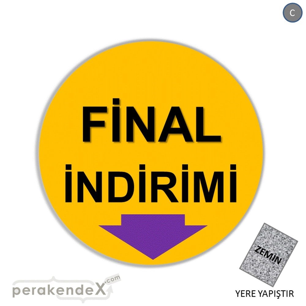 final indirimi YER ZEMİNE YAPIŞIR -oval,tek yön baskı