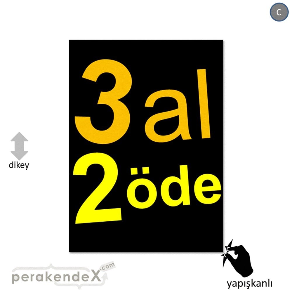 3 al 2 öde CAMA YAPIŞAN FOLYO -dikdörtgen,tek yön baskı