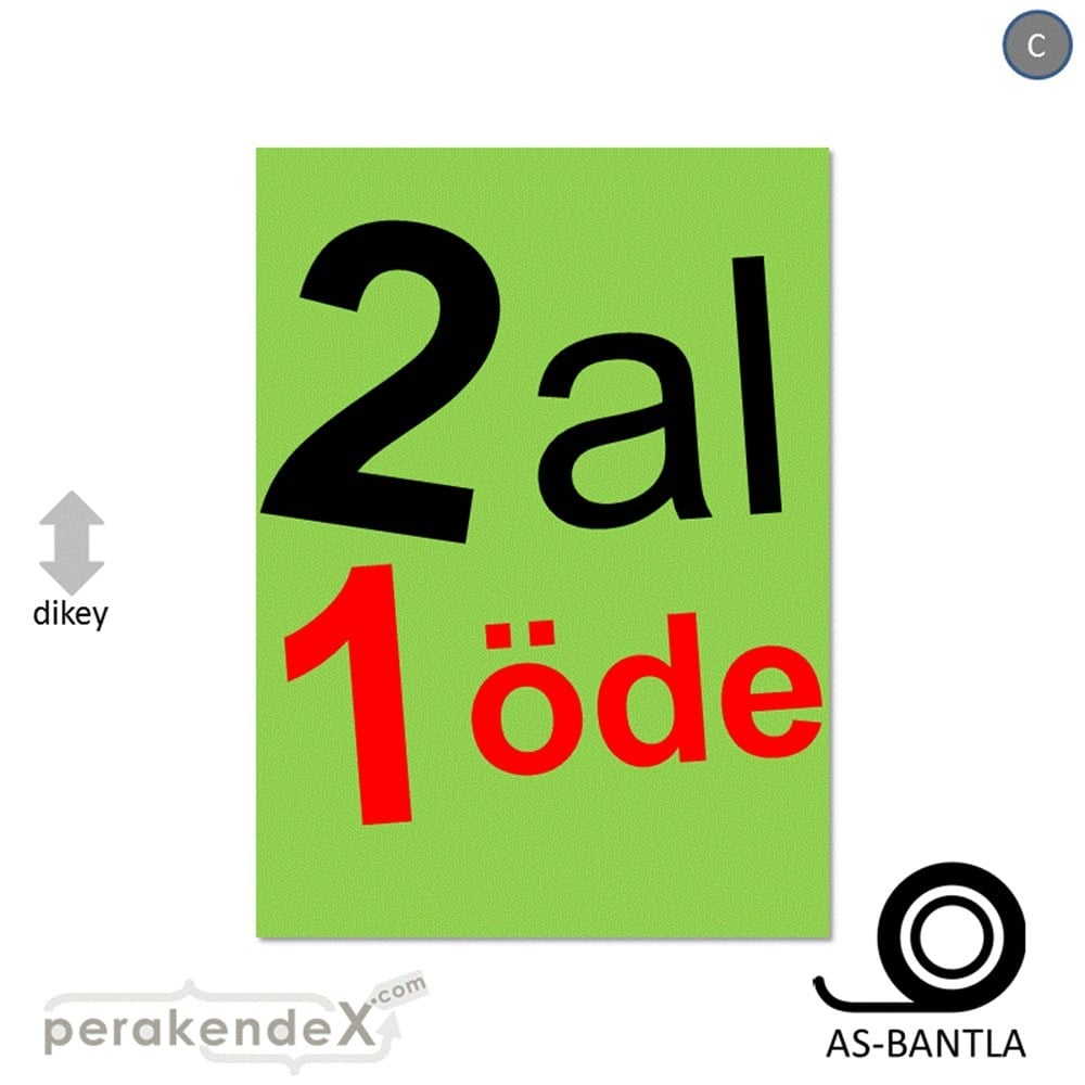 2 al 1 öde POSTERİ -dikdörtgen,tek yön baskı