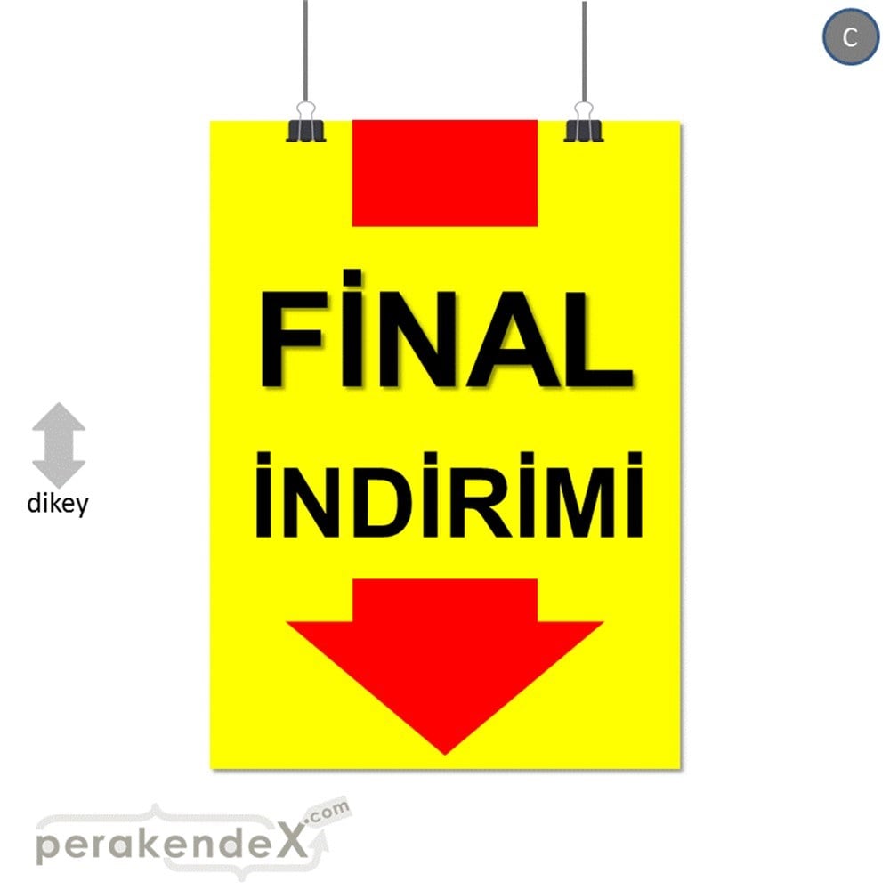 final indirimi SERT PLASTİK POSTER -dikdörtgen,tek yön baskı
