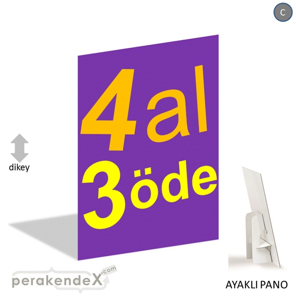 4 al 3 öde AYAKLI REKLAM PANOSU -dikdörtgen,tek yön baskı