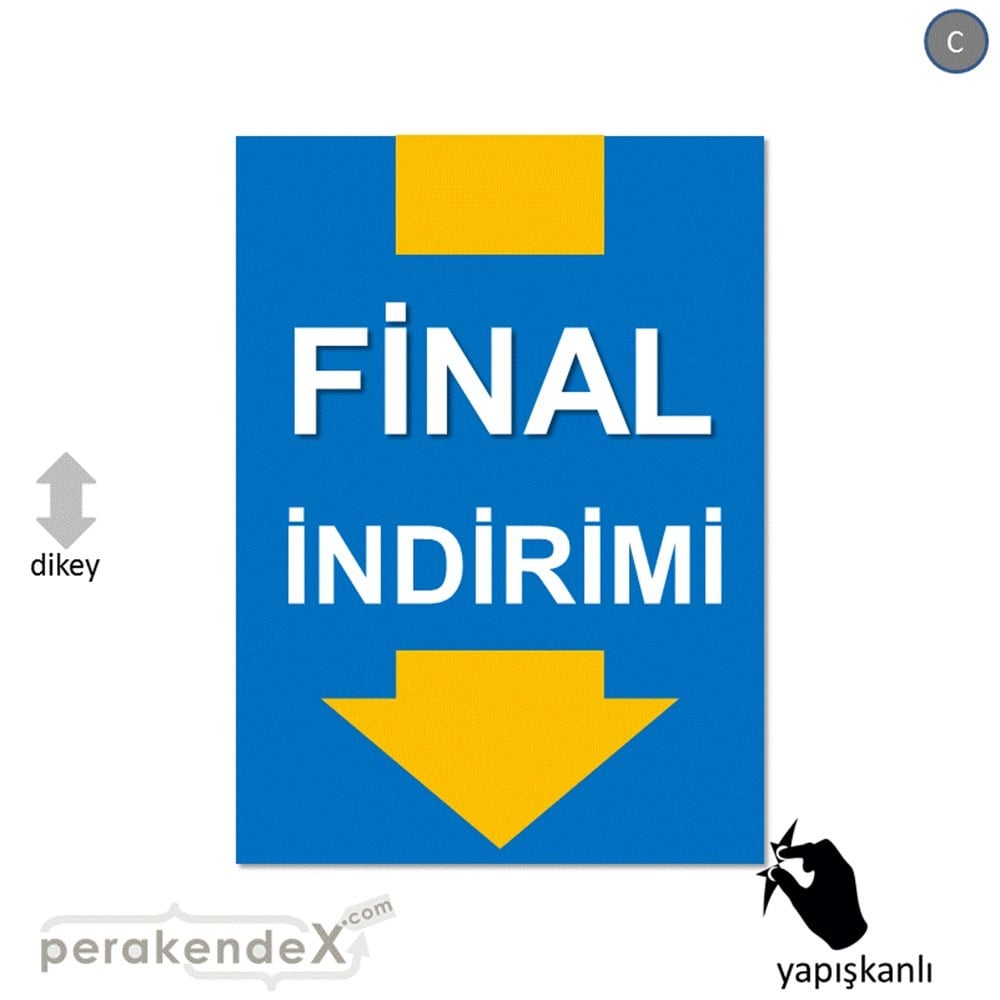 final indirimi CAMA YAPIŞAN FOLYO -dikdörtgen,tek yön baskı