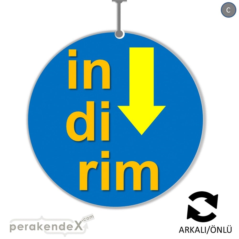 oklu>heceli indirim DÖNKARTI -oval,çift yön baskı