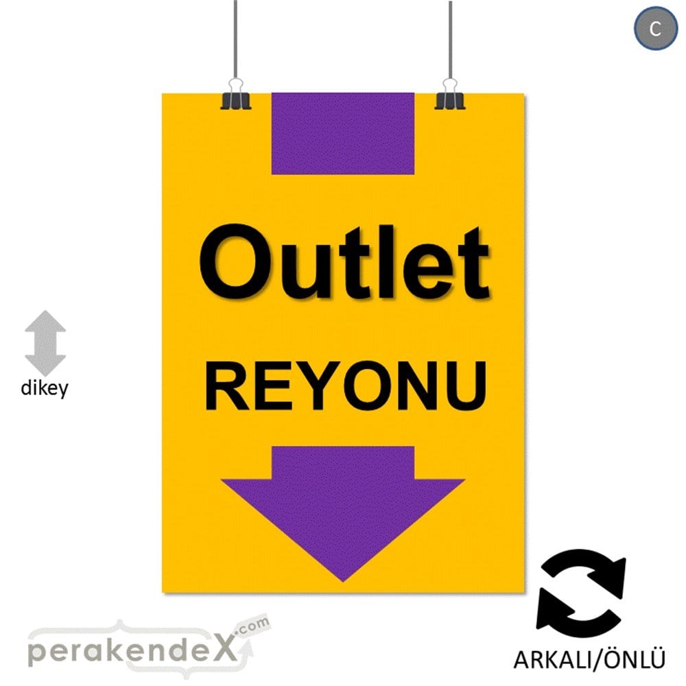 outlet reyonu SERT PLASTİK POSTER -dikdörtgen,çift yön baskı