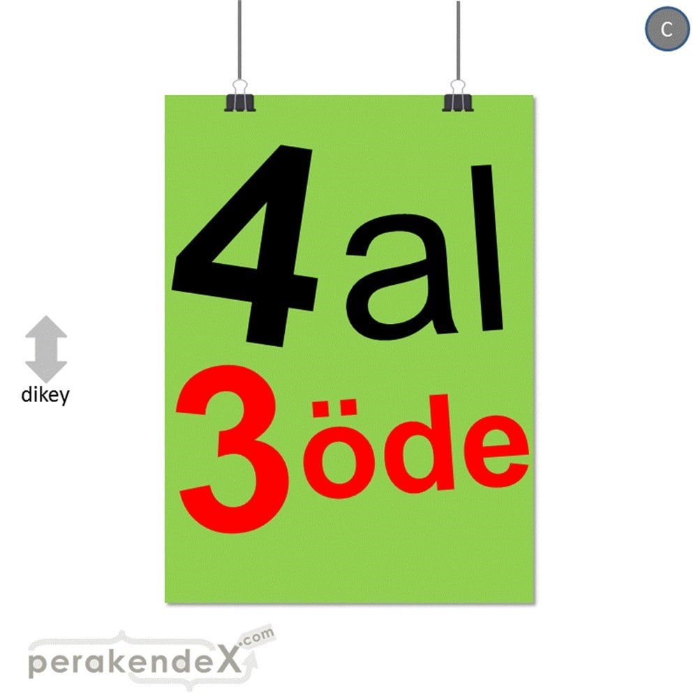 4 al 3 öde SERT PLASTİK POSTER -dikdörtgen,tek yön baskı