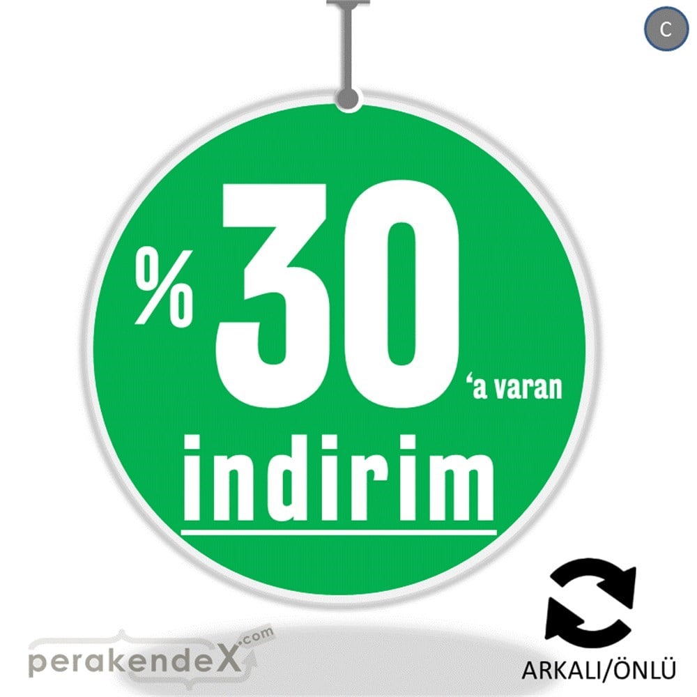 yüzde 30 a varan indirim DÖNKARTI -oval,çift yön baskı