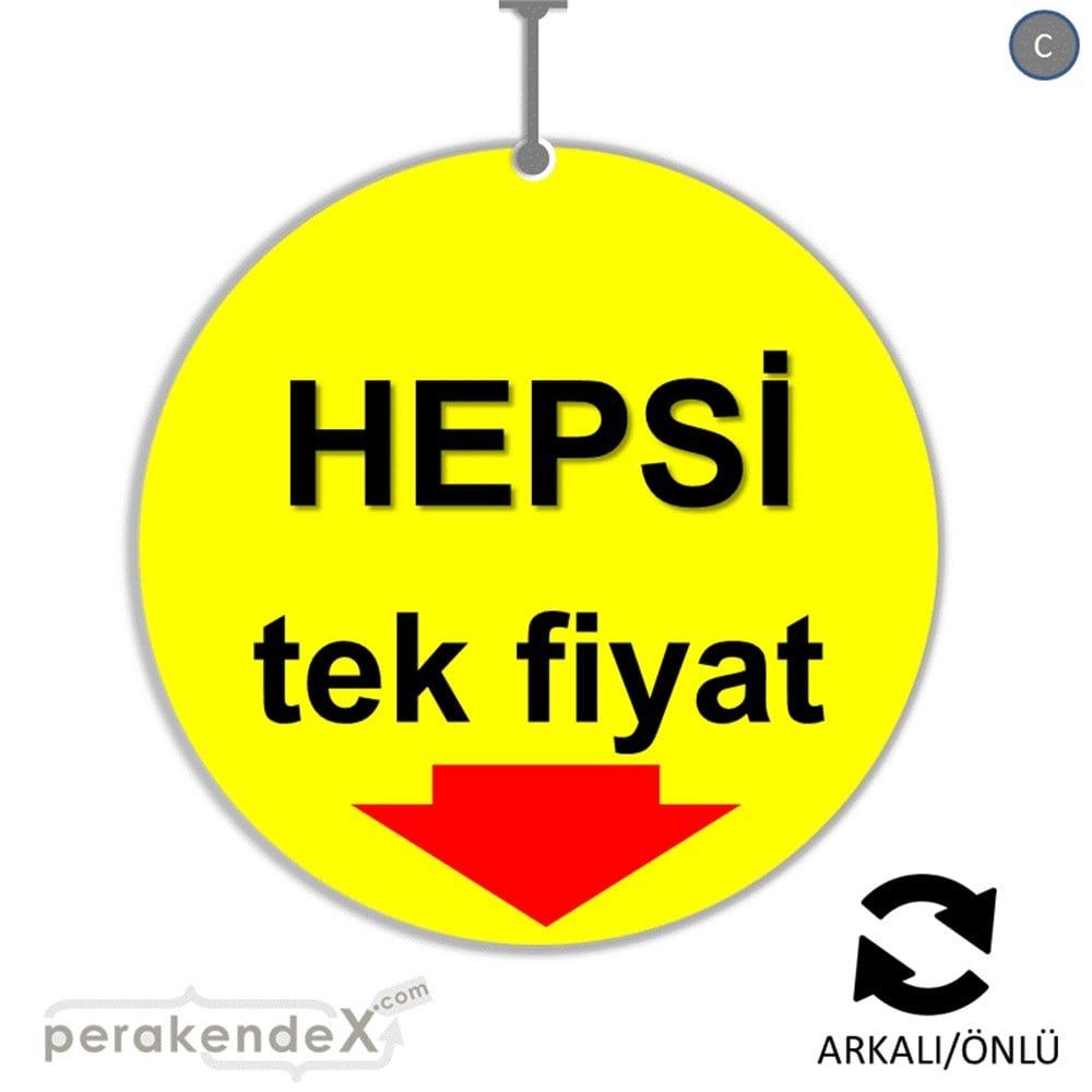 hepsi tek fiyat DÖNKARTI -oval,çift yön baskı