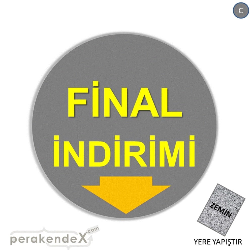 final indirimi YER ZEMİNE YAPIŞIR -oval,tek yön baskı