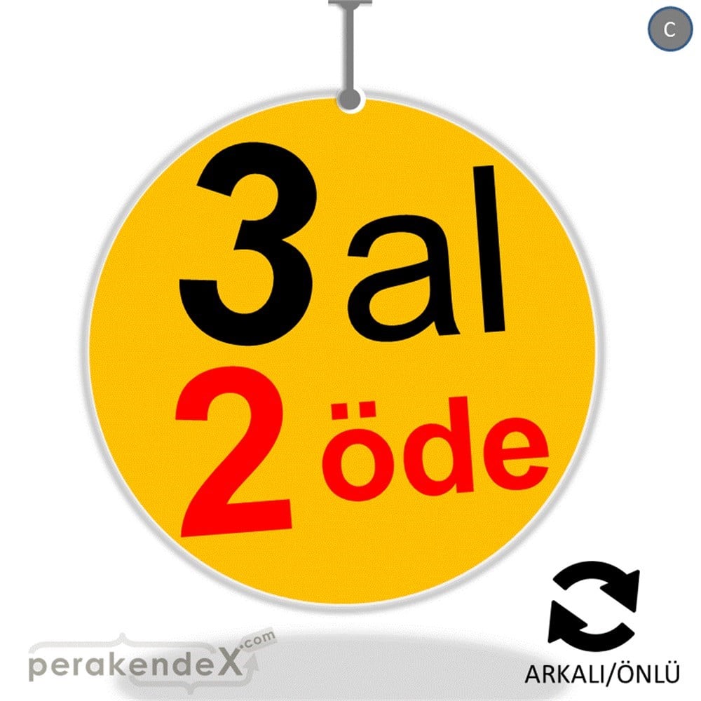 3 al 2 öde DÖNKARTI -oval,çift yön baskı