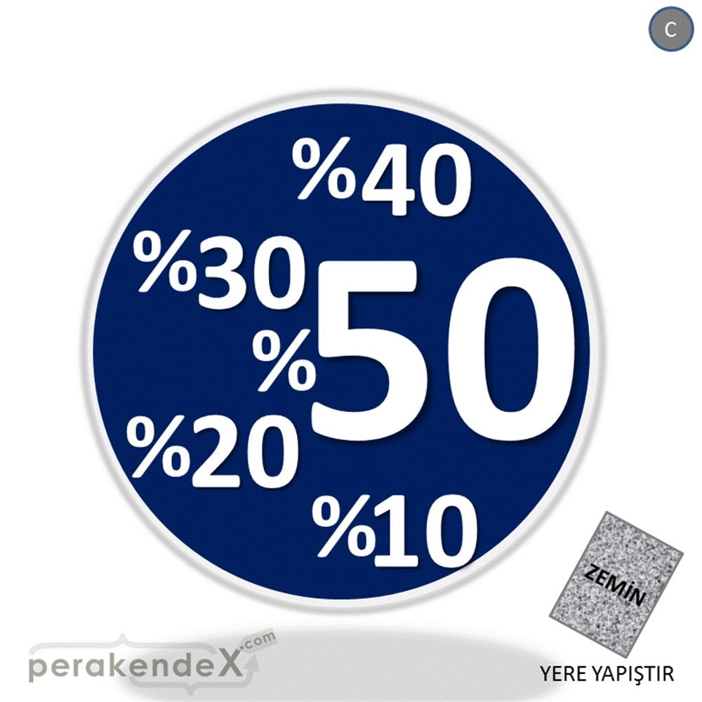 yüzde(50-40-30-20-10) indirim YER ZEMİNE YAPIŞIR -oval,tek yön baskı