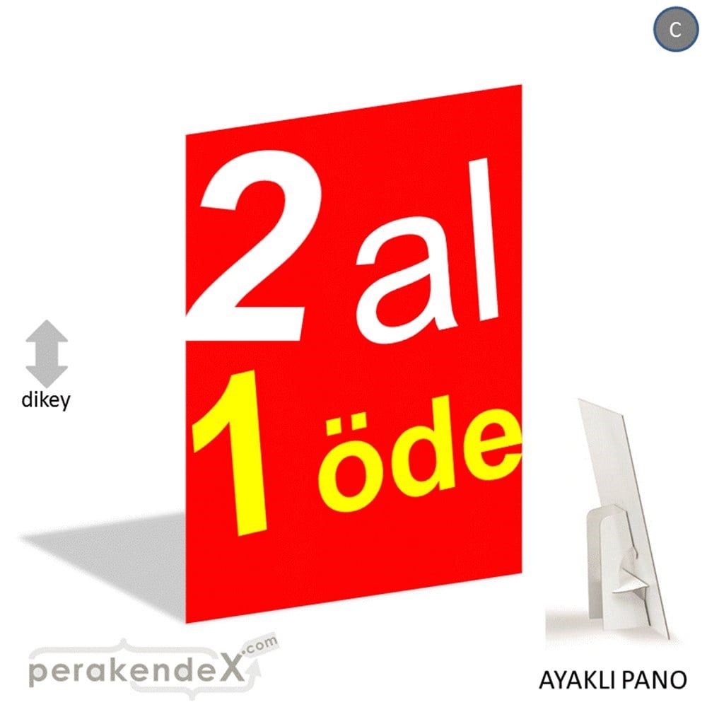 2 al 1 öde AYAKLI REKLAM PANOSU -dikdörtgen,tek yön baskı