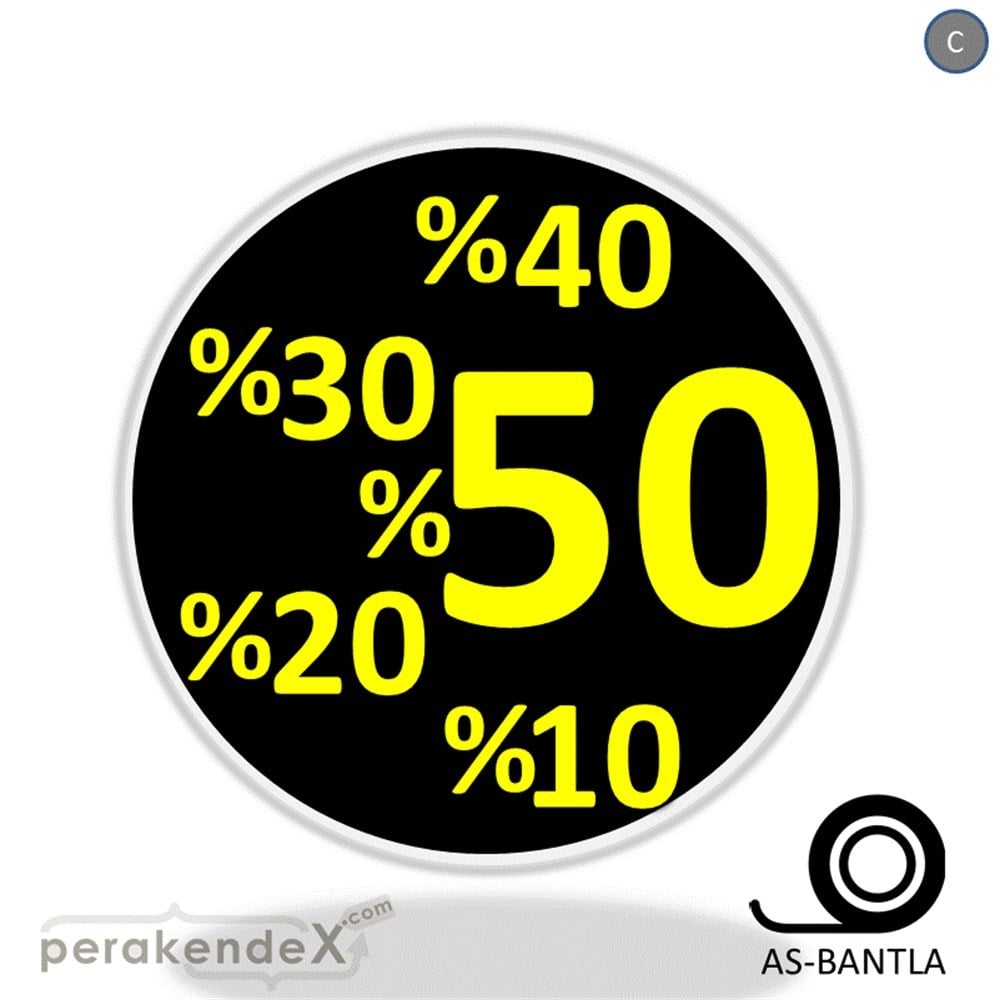 yüzde(50-40-30-20-10) indirim SERT PLASTİK POSTER -oval,tek yön baskı