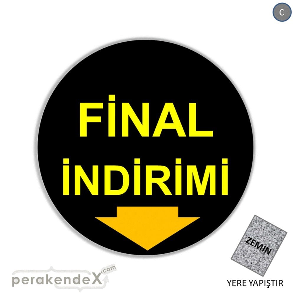 final indirimi YER ZEMİNE YAPIŞIR -oval,tek yön baskı