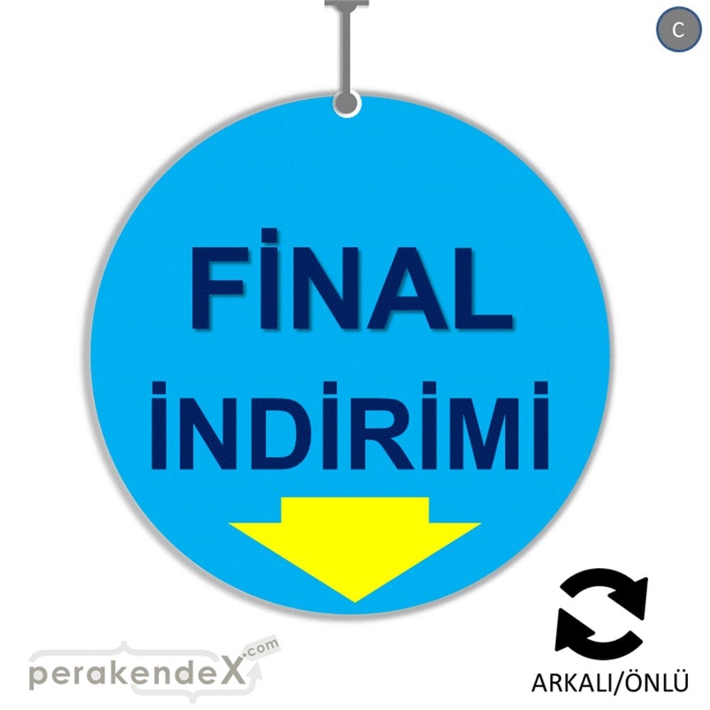 final indirimi DÖNKARTI -oval,çift yön baskı