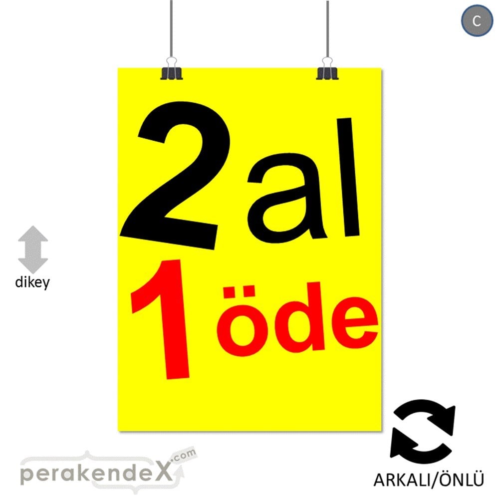 2 al 1 öde SERT PLASTİK POSTER -dikdörtgen,çift yön baskı