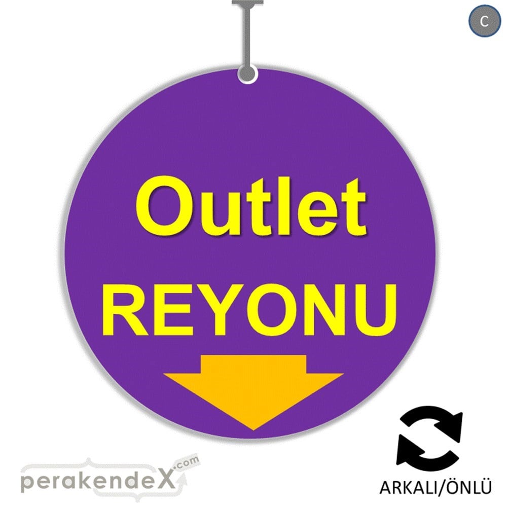 outlet reyonu DÖNKARTI -oval,çift yön baskı