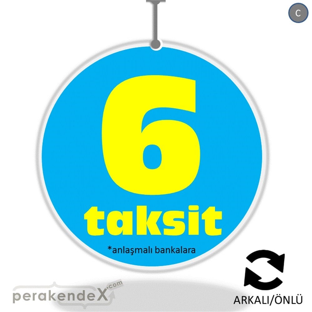 anlaşmalı bankalara 6 taksit DÖNKARTI -oval,çift yön baskı