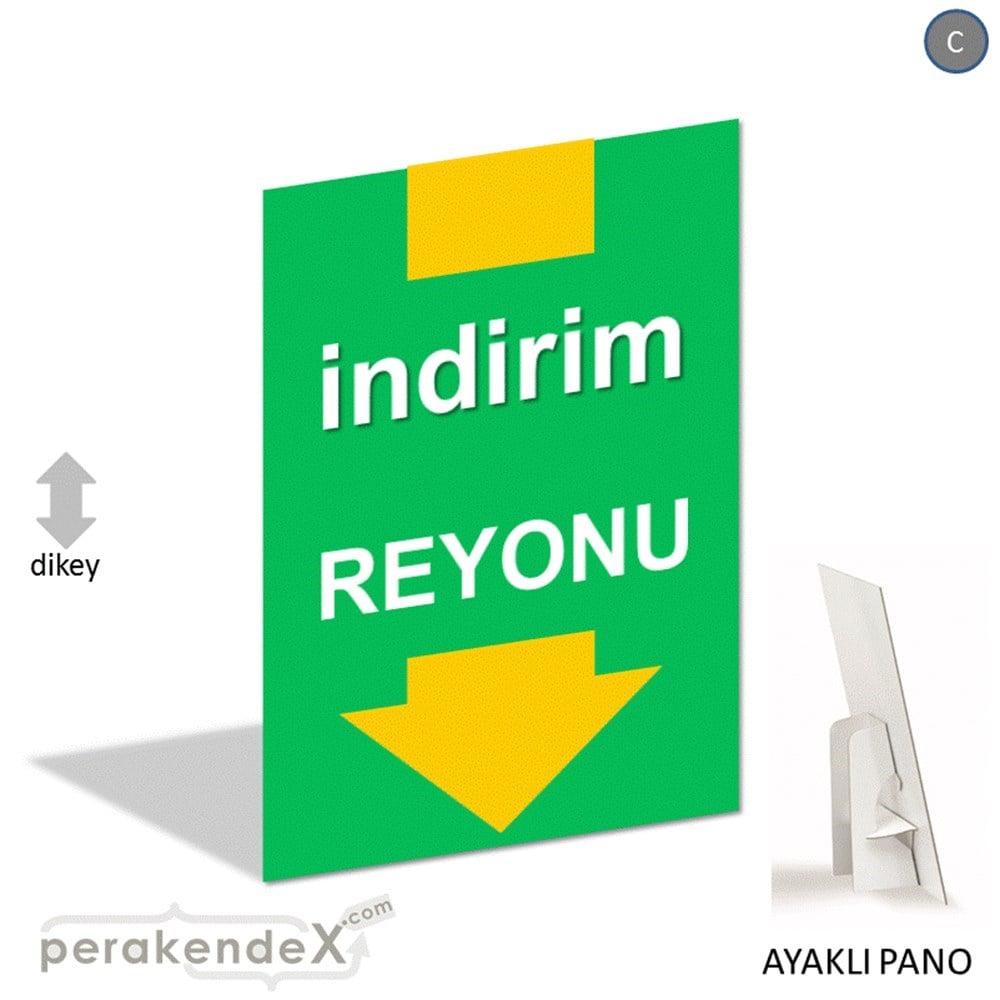 indirim reyonu AYAKLI REKLAM PANOSU -dikdörtgen,tek yön baskı