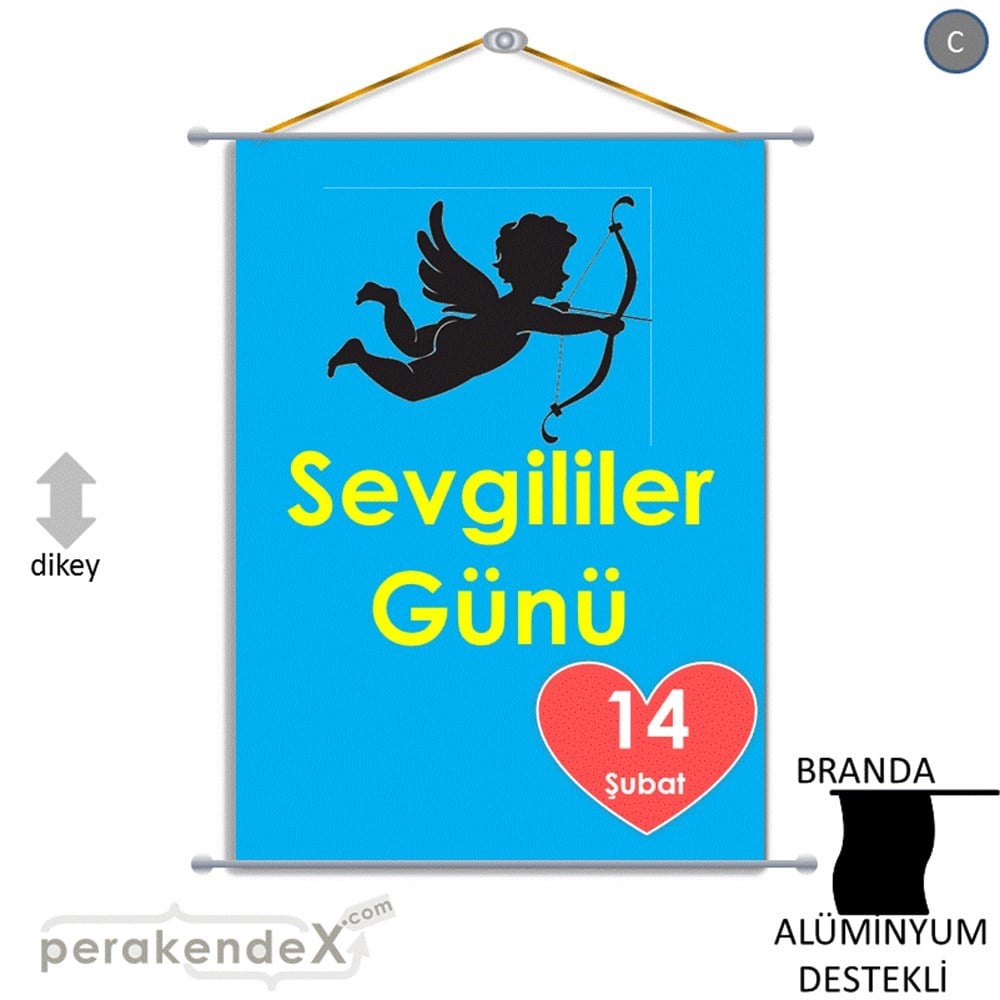 14 şubat sevgililer günü eros BRANDA POSTER,  AFİŞ -dikdörtgen,tek yön baskı