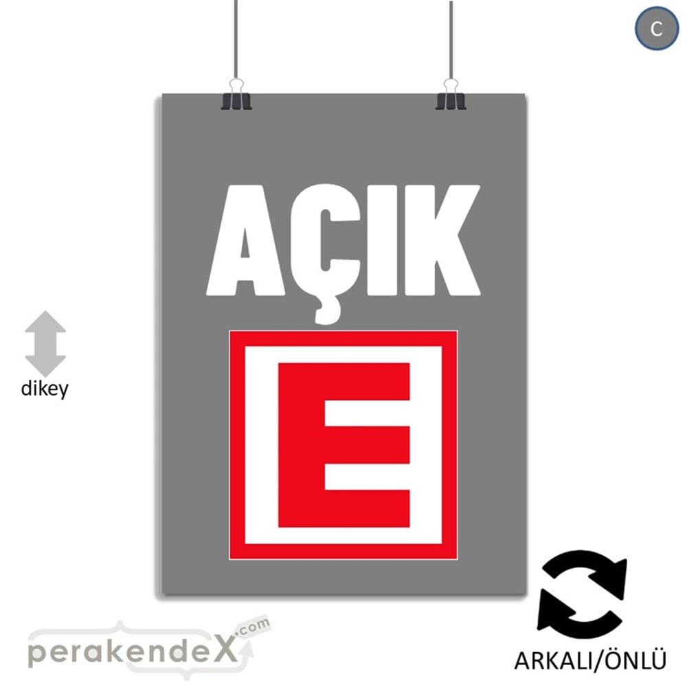 Eczane Açık Yazısı KAĞIT POSTER,  AFİŞ -dikdörtgen,çift yön baskıkağıt poster,  afiş