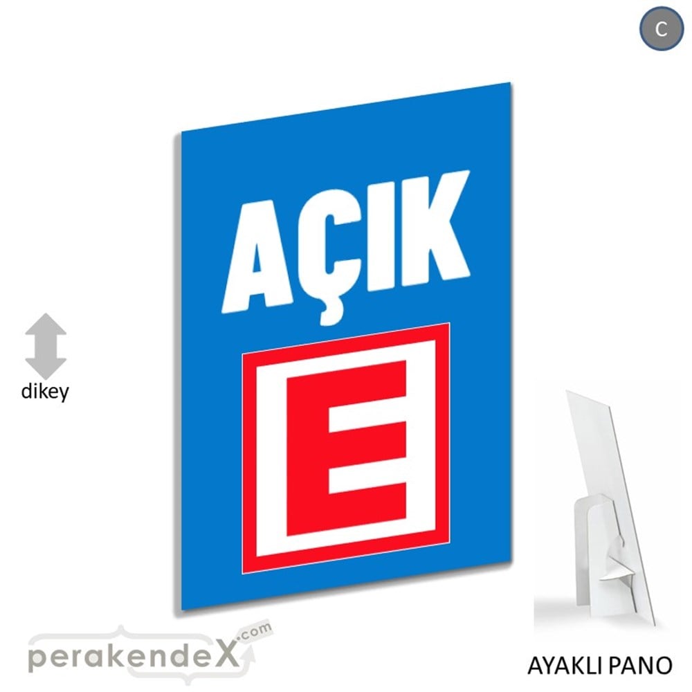 Eczane Açık Yazısı KARTON AYAKLI POSTER,  PANO -dikdörtgen,tek yön baskıkarton ayaklı poster,  pano