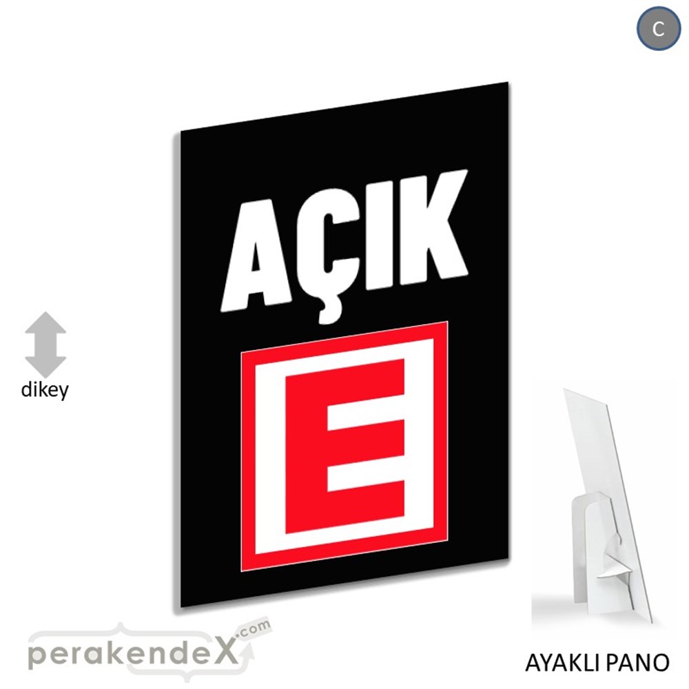 Eczane Açık Yazısı KARTON AYAKLI POSTER,  PANO -dikdörtgen,tek yön baskıkarton ayaklı poster,  pano