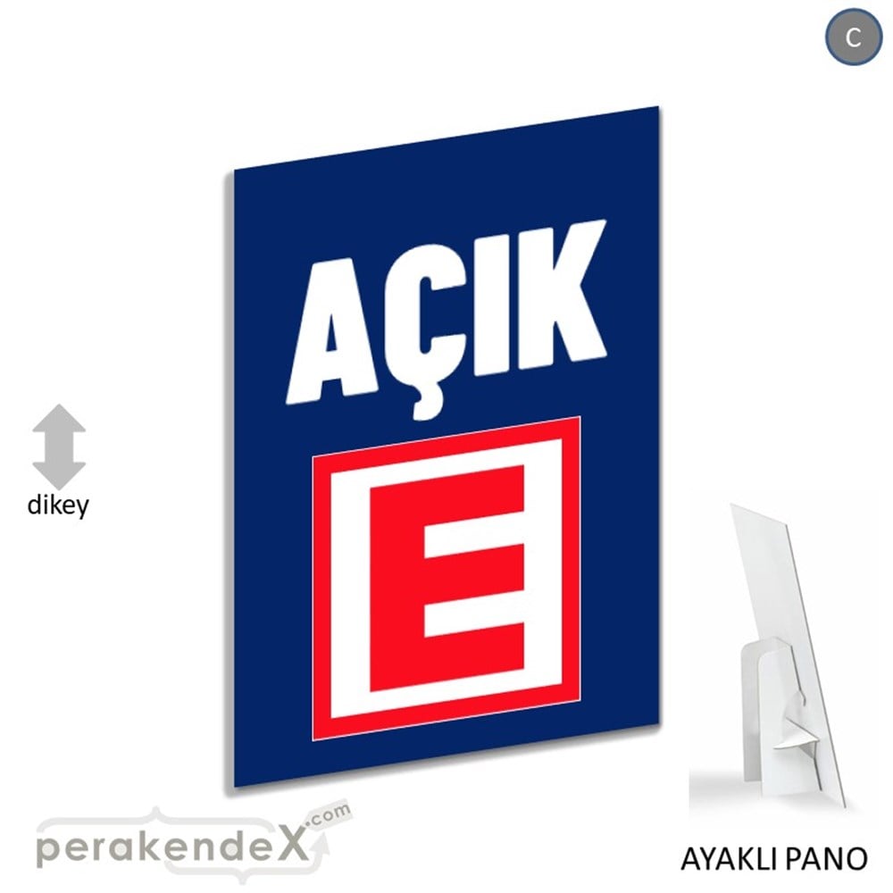 Eczane Açık Yazısı KARTON AYAKLI POSTER,  PANO -dikdörtgen,tek yön baskıkarton ayaklı poster,  pano