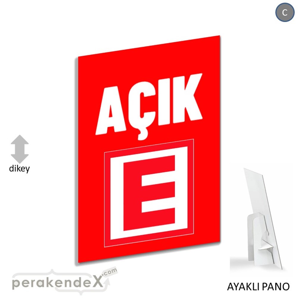 Eczane Açık Yazısı KARTON AYAKLI POSTER,  PANO -dikdörtgen,tek yön baskıkarton ayaklı poster,  pano